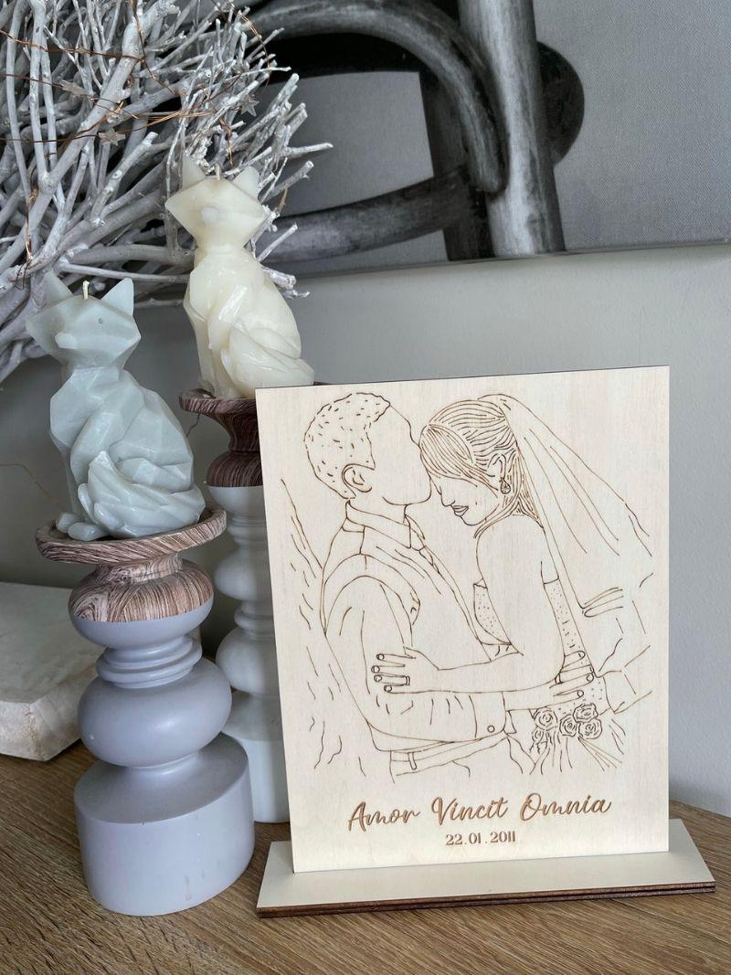 Love Story Engraved Illustrated Plaque Sweet Hummingbird Designs